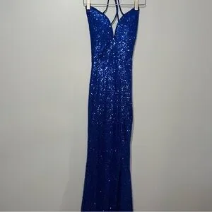 Fashion Nova Dresses Fashion Nova Royal Blue Sequin Maxi Gown